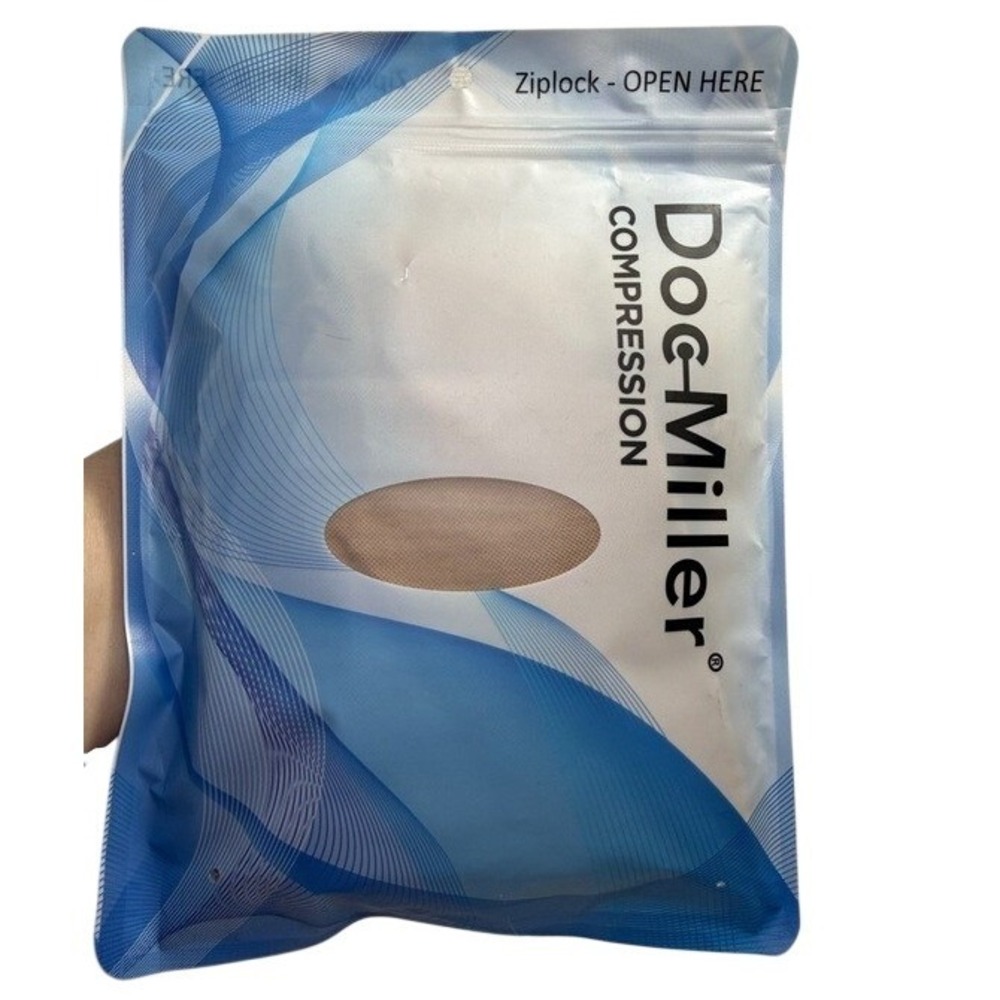 Doc Miller Compression Sock Unisex Skin Beige 20-30mmHg Medical Knee High New XL